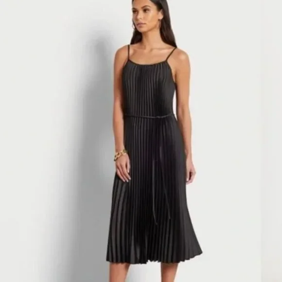knee length dresses for ladies Elegant Pleated Satin Midi Dress